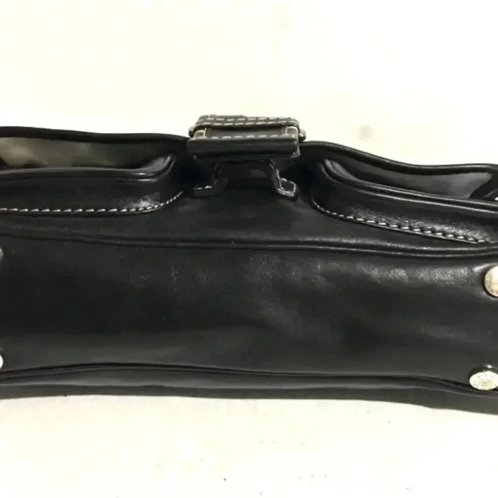 Michael Kors black leather shoulder handbag